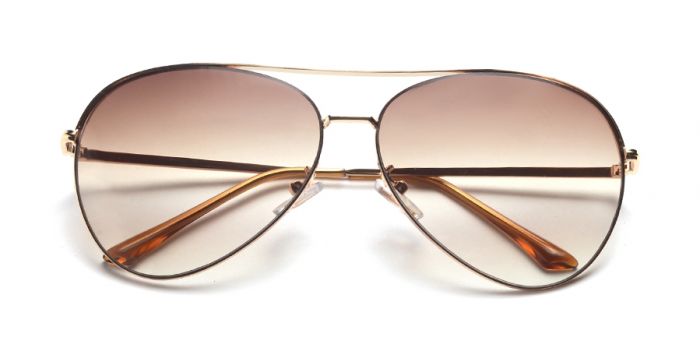 Buy AISLIN UV Protected Rim-Less Round Sunglasses - (Brown Lens, Gold-Brown  Frame, Medium Size