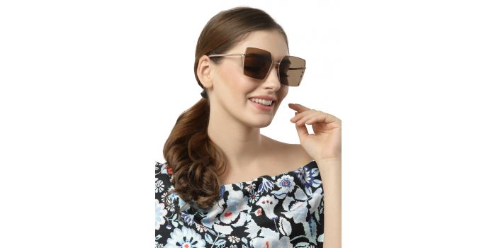 Buy YOURSPEX Brown Square Sunglasses for Women