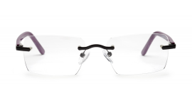Rimless Unisex Purple Specs Frame for Men and Women