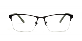 Half Rim Black Unisex Rectangle Large Eyeglass Frames 