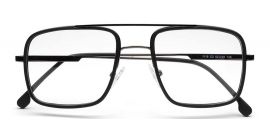 Black Full-Rim Matte Square Frame Glasses for Men