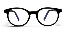 Black Oval Full Rim Acetate Frame - Power Spectacles Anti-Glare
