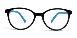 Blue Black Oval Full Acetate Frame - Blue X with Power