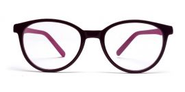 Purple Grey Oval Full Acetate Frame - Blue X with Power