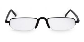 Black Oval Half Rim Metal Frame - Reading Eyeglasses