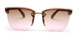 Brown Clubmaster Half Rim with Gradient Brown UV Sunglasses - Power Sun Glasses