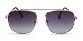 Gold Square Full Rim Metal Sunglasses For Men