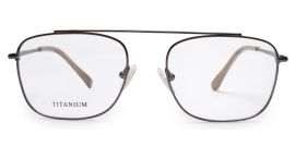 Gunmetal Square Full Rim Titanium Frame - Power Spectacles Anti-Glare