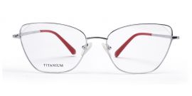 Silver Cateyes Full Rim Titanium Frame - Power Spectacles Anti-Glare