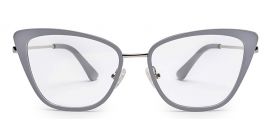 Grey Cateyes Full Rim Acetate & Metal Women Eyeglasses Frame