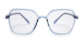 Blue Square Full Rim Acetate Frame - Blue X with Power