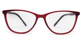 Red Cateyes Full Acetate Frame - Blue X with Power