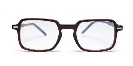 Brown Square Shaped Acetate Frame - Power Spectacles Anti-Glare