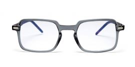 Light Grey Square Shape Acetate Frame - Power Spectacles Anti-Glare