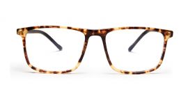 Brown Tortoise Square Shaped Acetate Eyeglasses Frames for Men