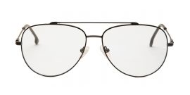 Black Aviator Style Metal Frame - Blue X with Power