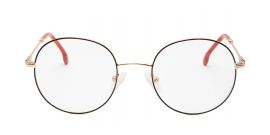 Red & Gold Round Shaped Metal Frame - Power Spectacles Anti-Glare
