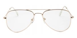 Golden Aviator Style full Rim Metal Eyeglass Frame for Men