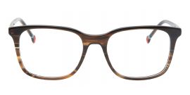 Brown Woody Square shaped Acetate Frame - Blue X with Power