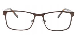 Brown Full Rim Rectangular Metal Frame - Power Spectacles Anti-Glare