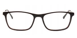 Brown Black Rectangular Acetate Frame with Metal Temple - Reading Eyeglasses