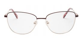 Red Gold Oval Shaped Metal Frame - Computer Spex (Zero Power)