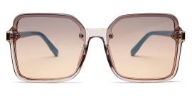 Light Pink Brown Large Squared UV - Power Sun Glass