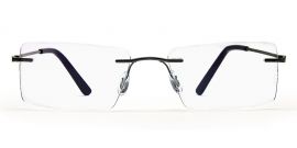 Gun Metal Rectangular Rimless Glasses Frames for Unisex