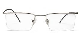 Silver Rectangular Half - Rim Metal Glasses Frames for Men