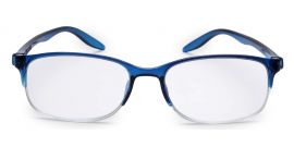 Blue Rectangle Half Rim Acetate Frame - Reading Eyeglasses