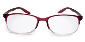 Wine Rectangle Half Rim Acetate Frame - Reading Eyeglasses