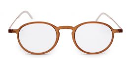 Brown Oval Full Rim Metal Frame - Reading Eyeglasses