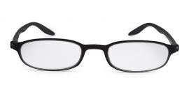 Black Oval Full Rim Acetate Frame - Reading Eyeglasses