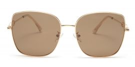 Light Brown Large Square UV Protection Sunglass for Unisex 