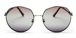 Gradient Brown Round UV Protection Sunglass for Women