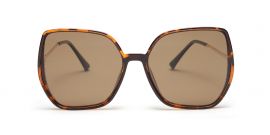 Tort Brown Large Square UV Protection Sunglasses for Women