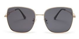 Gold Black Large Square UV Protection Sunglass for Women