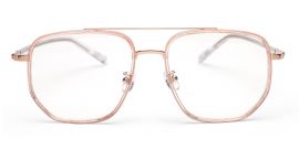 Zenith Irregular Titanium Rose Gold Specs Frame for Men