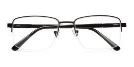 GLOSSY FINISH RECTANGLE MATTE BLACK SPECTACLE FRAMES