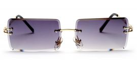 Gradient Purple Rimless Rectangle Sunglass for Men and Women