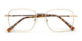 UNISEX GOLDEN SQUARE FRAME WITH TORT TEMPLE