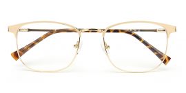 GOLDEN CLUBMASTER EYEGLASSES WITH TORT TEMPLE