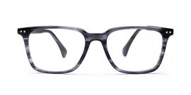 Blue Tort Square Full Rim Acetate Frame-Blue X with Power