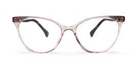 Transparent Light Brown Cateyes Full Rim Acetate Frame-Blue X with Power