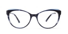 Green Cateyes Full Rim Acetate Metal Frame-Blue X with Power