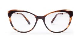 Brown Cateyes Full Rim Acetate Metal Frame-Blue X with Power