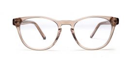 Transparent Light Brown Cateyes Full Rim Acetate Frame-Blue X with Power