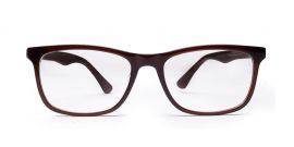 Dark Brown Rectangle Full Rim Acetate Eyeglass Frame for Men