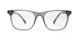 Transparent Grey Square Full Rim Acetate Frame-Power Spectacles Anti-Glare
