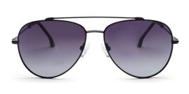 Black Aviator Full Rim Metal Sunglasses